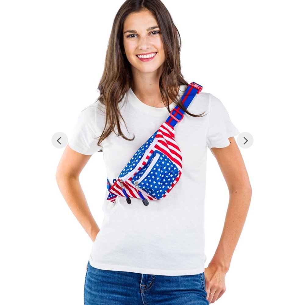 American Flag Patriotic Fanny Pack by Tipsy Elves